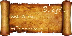 Dech Áron névjegykártya